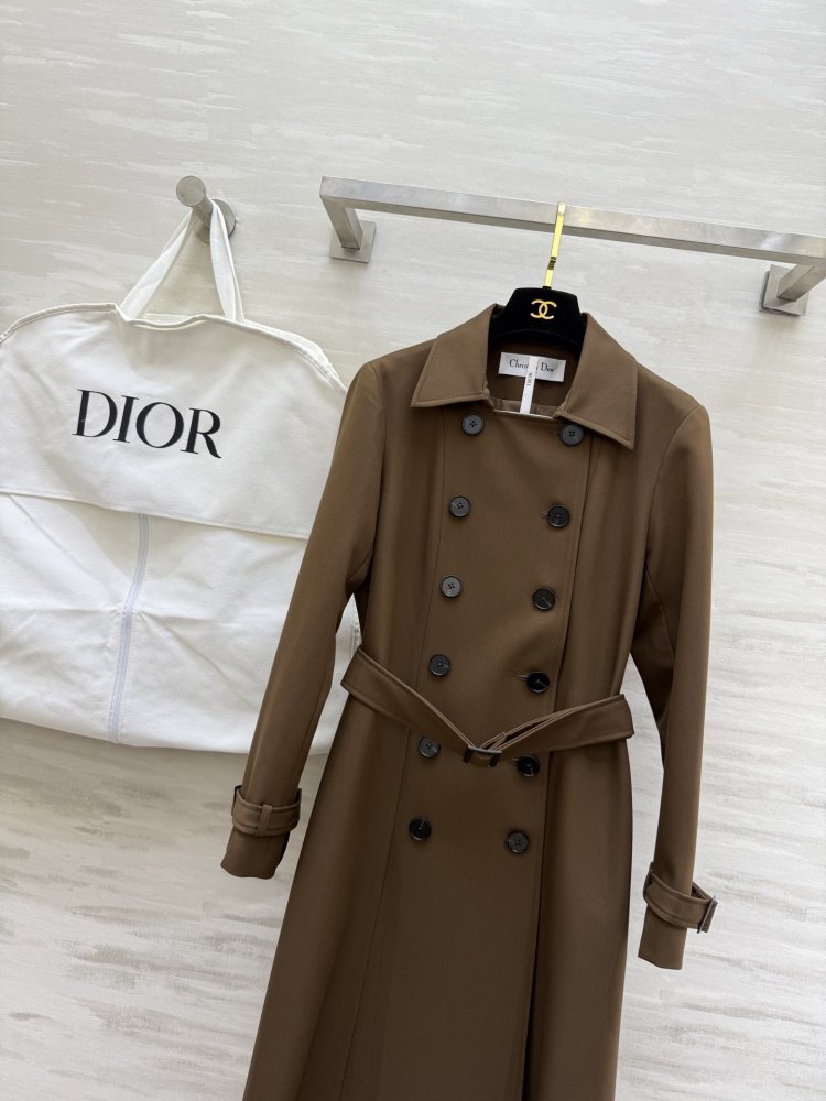 Двубортный длинный тренч фото 5