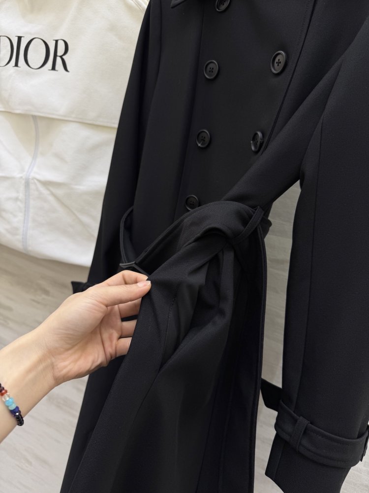 Двубортный длинный тренч фото 8