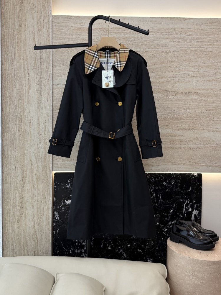 Двобортний довгий тренчкот