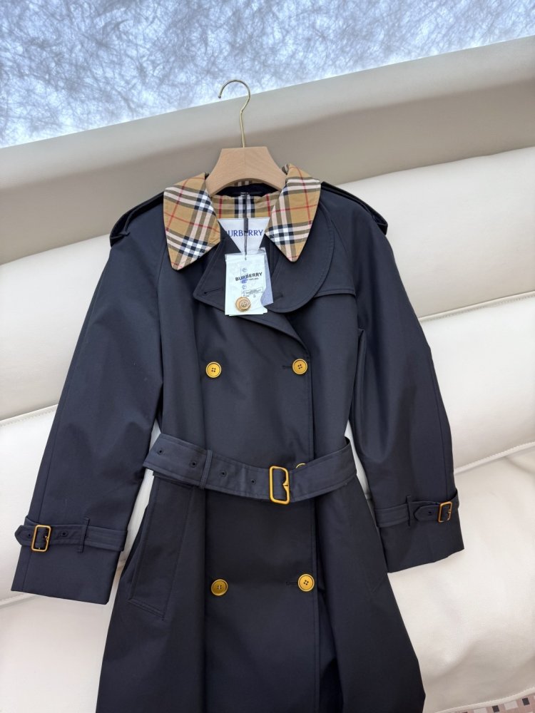 Двобортний довгий тренчкот фото 6