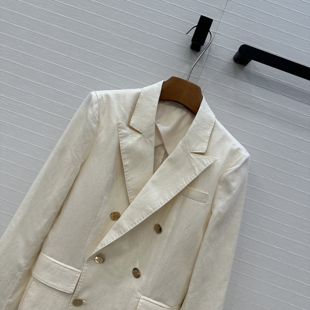 Двубортный льняной блейзер фото 2