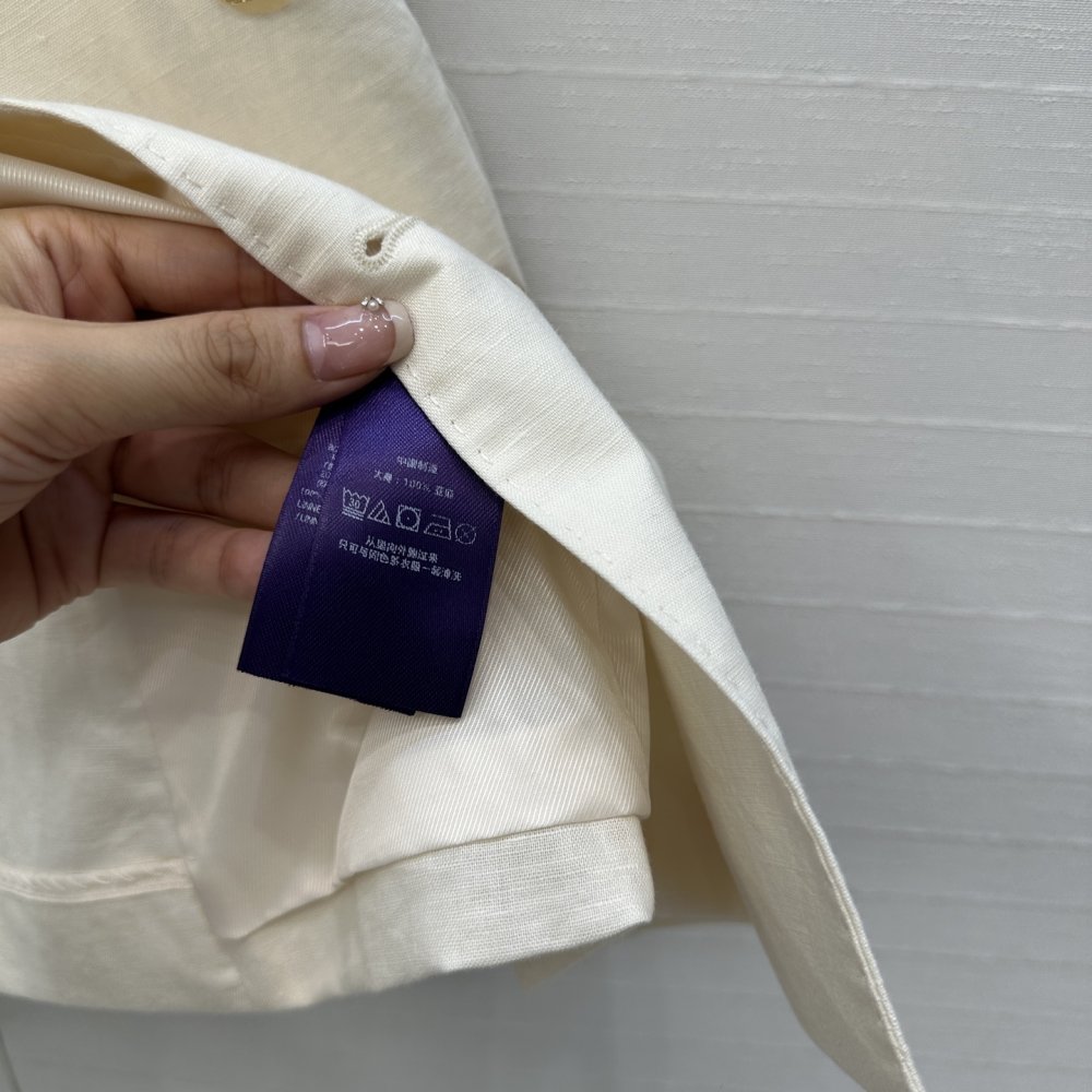 Двубортный льняной блейзер фото 8