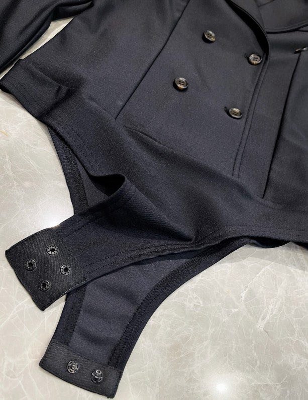 Double-breasted slinky a jacket bodysuit фото 5