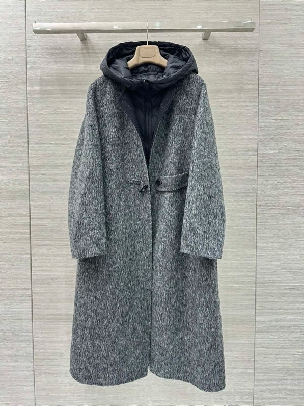 Двухсекционное кашемірове пальто з пухової підкладкою з двох сторін