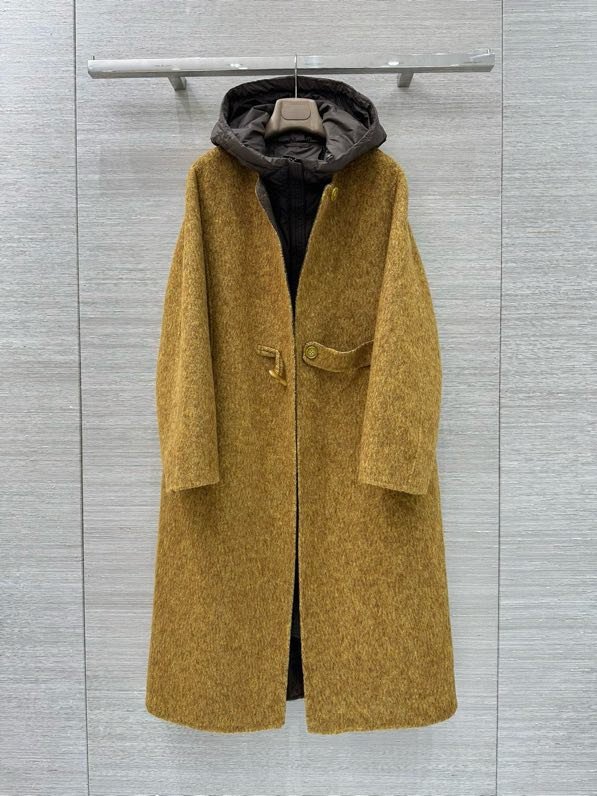 Двухсекционное кашемірове пальто з пухової підкладкою з двох сторін