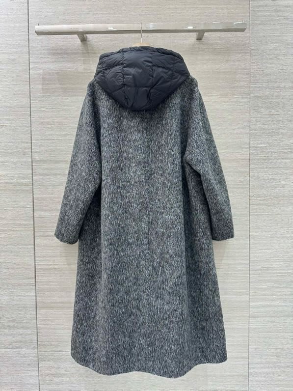 Двухсекционное кашемірове пальто з пухової підкладкою з двох сторін фото 2