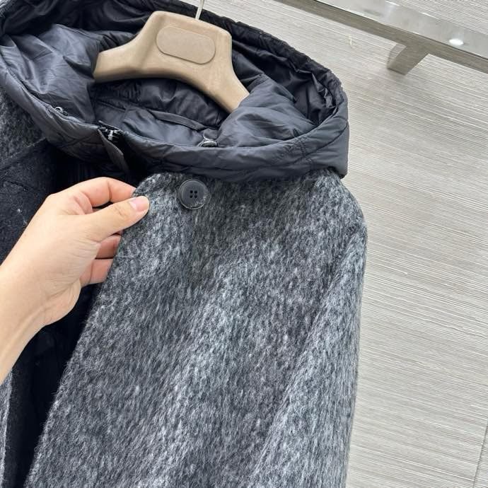 Двухсекционное кашемірове пальто з пухової підкладкою з двох сторін фото 3