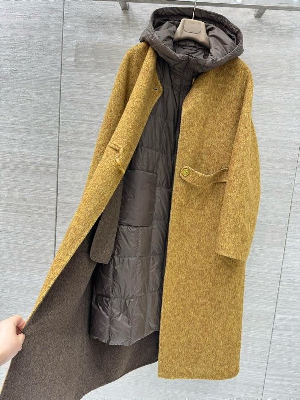 Двухсекционное кашемірове пальто з пухової підкладкою з двох сторін фото 3