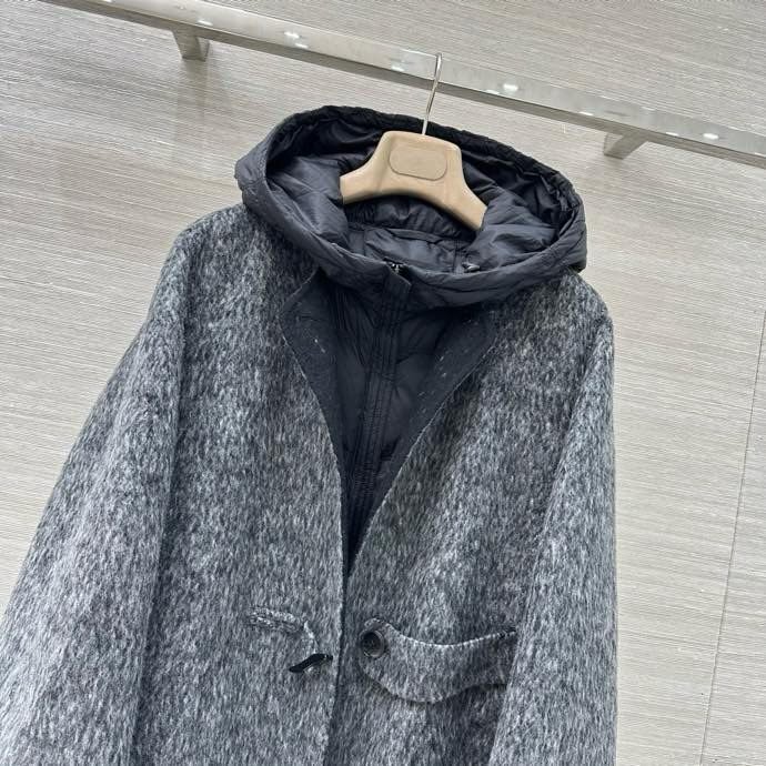 Двухсекционное кашемірове пальто з пухової підкладкою з двох сторін фото 8