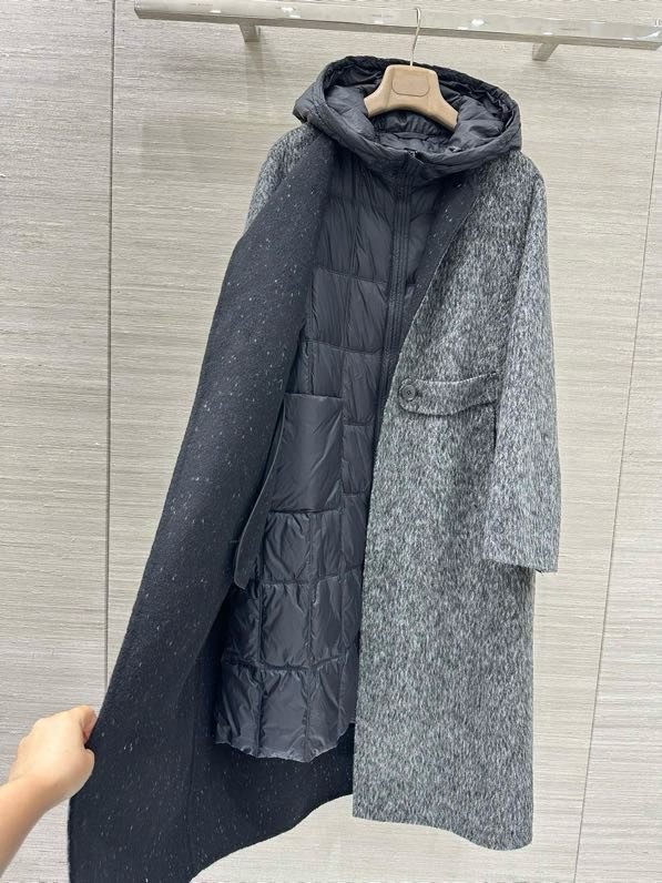 Двухсекционное кашемірове пальто з пухової підкладкою з двох сторін фото 9
