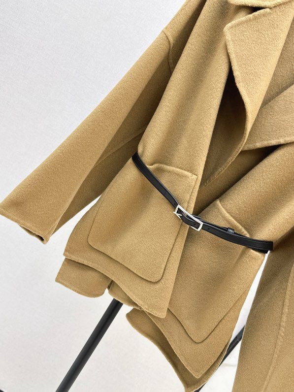 Двухстороннее шерстяное короткое пальто фото 8