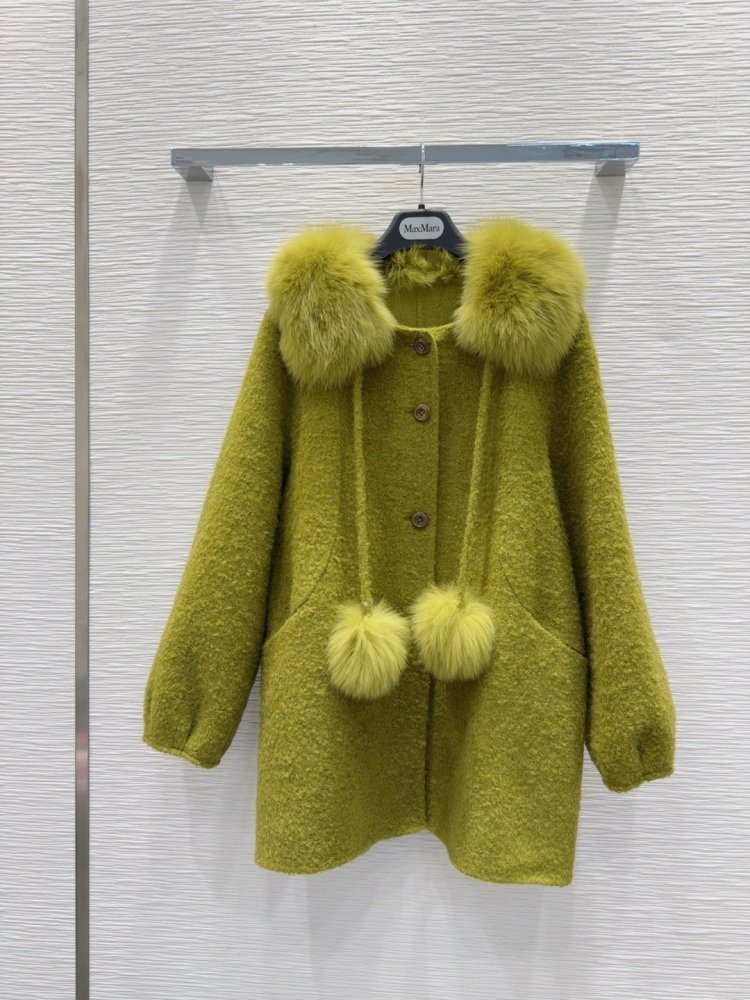 Двустороннее кашемировое пальто c лисьим мехом фото 2