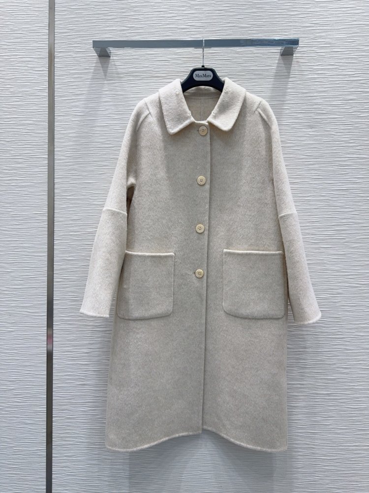 Двостороннє кашемірове пальто c лисячим хутром фото 3