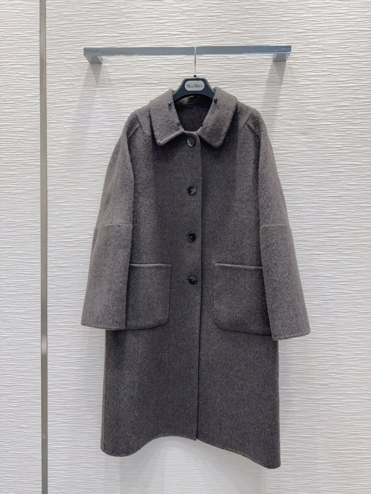 Двостороннє кашемірове пальто c лисячим хутром фото 3