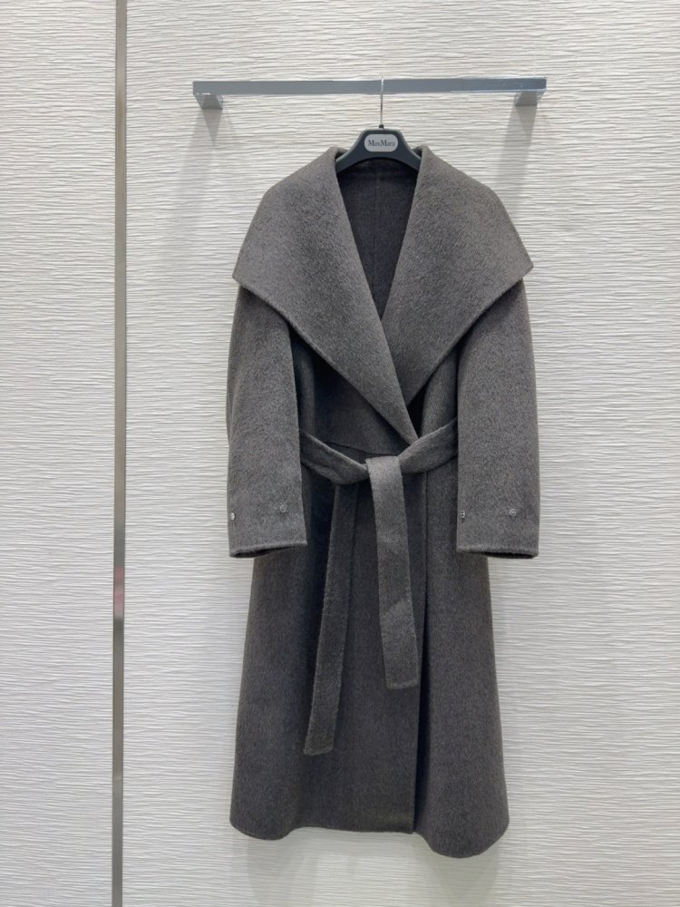 Двустороннее кашемировое пальто c лисьим мехом фото 3