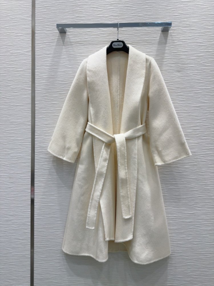 Двустороннее кашемировое пальто c лисьим мехом фото 3