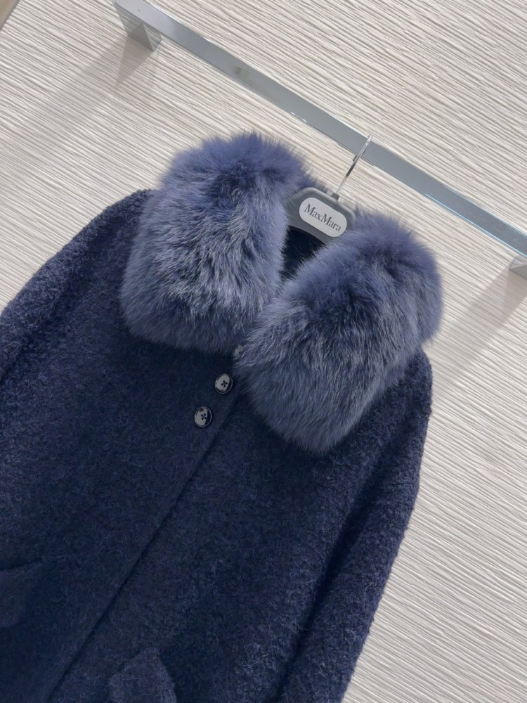 Двостороннє кашемірове пальто c лисячим хутром фото 4