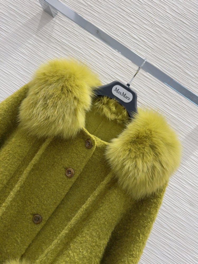 Двустороннее кашемировое пальто c лисьим мехом фото 4