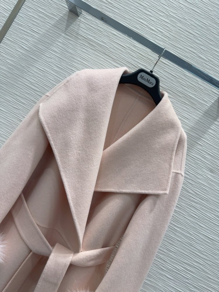 Двустороннее кашемировое пальто c лисьим мехом фото 4