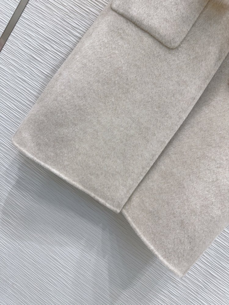 Двостороннє кашемірове пальто c лисячим хутром фото 5