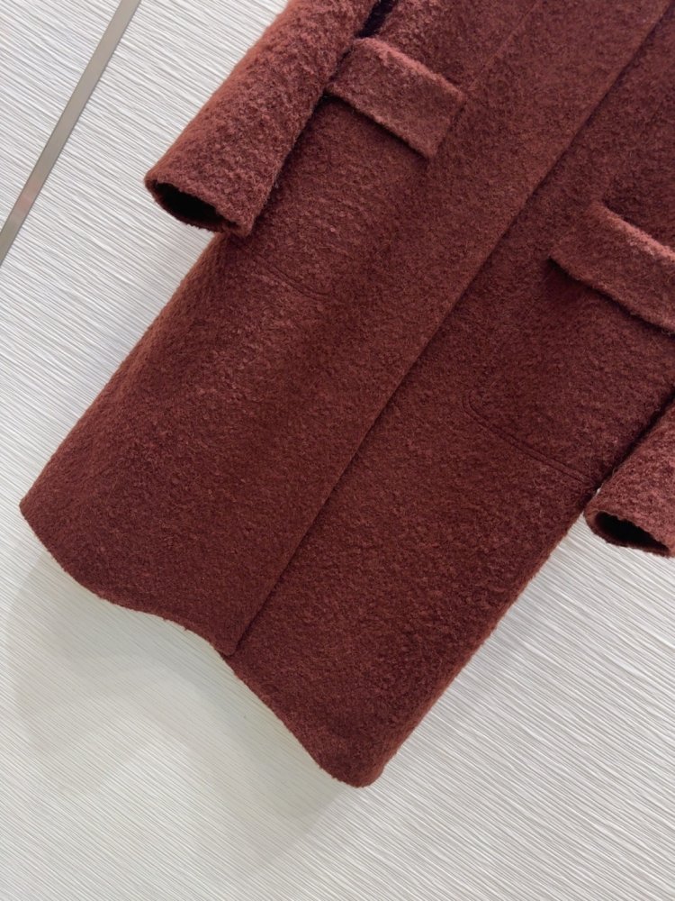 Двустороннее кашемировое пальто c лисьим мехом фото 5