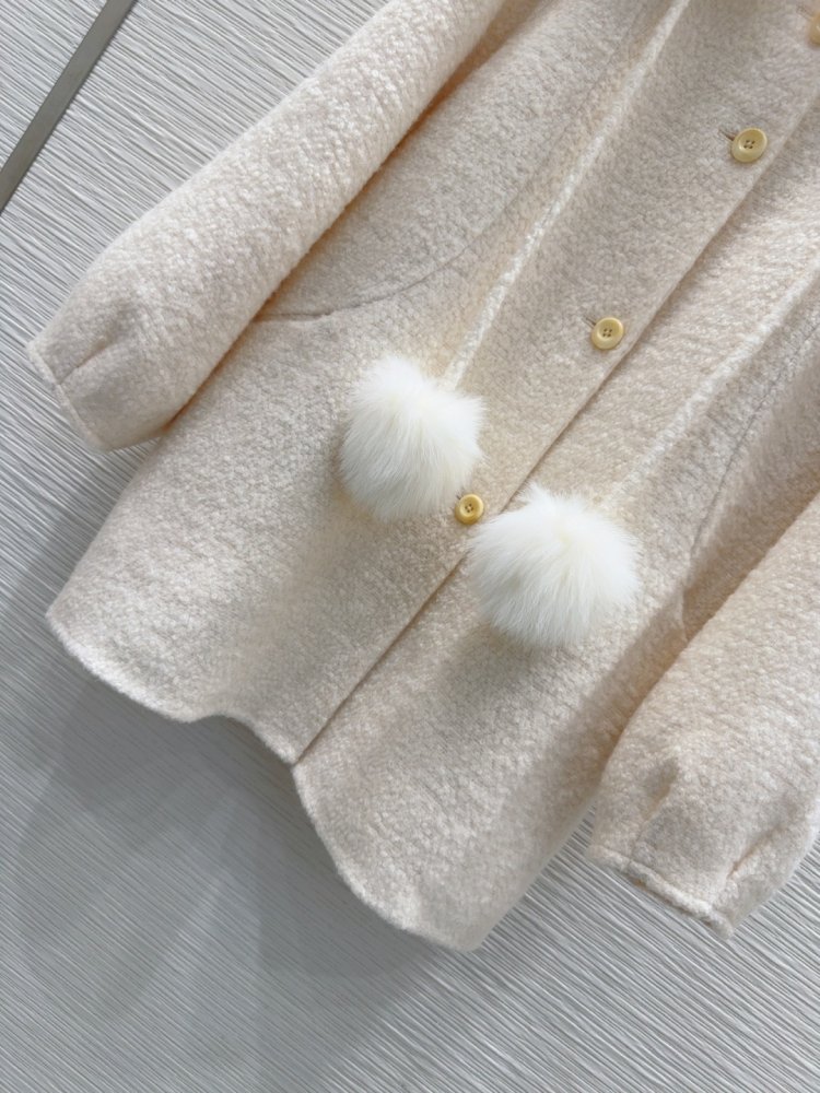 Двустороннее кашемировое пальто c лисьим мехом фото 5