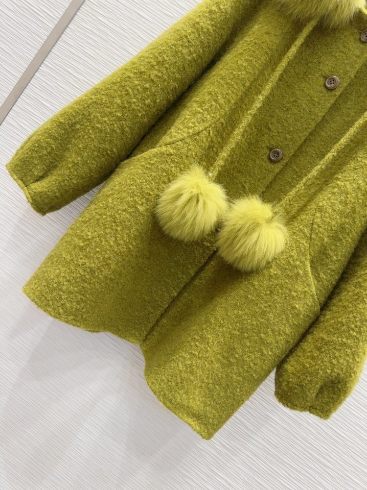 Двустороннее кашемировое пальто c лисьим мехом фото 5