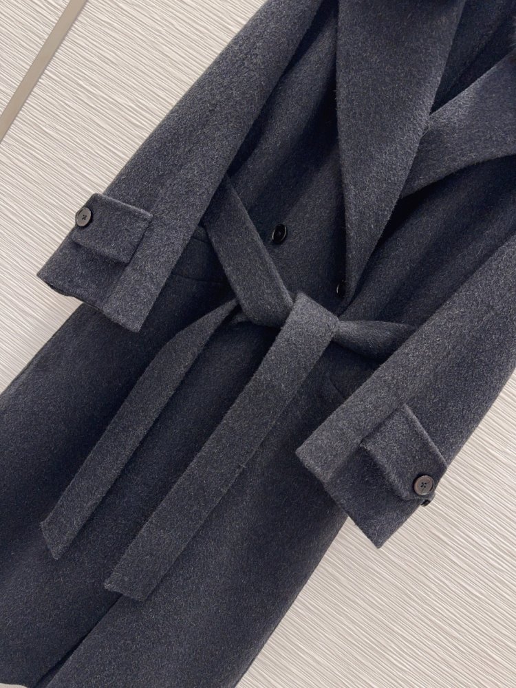 Двустороннее кашемировое пальто c лисьим мехом фото 5