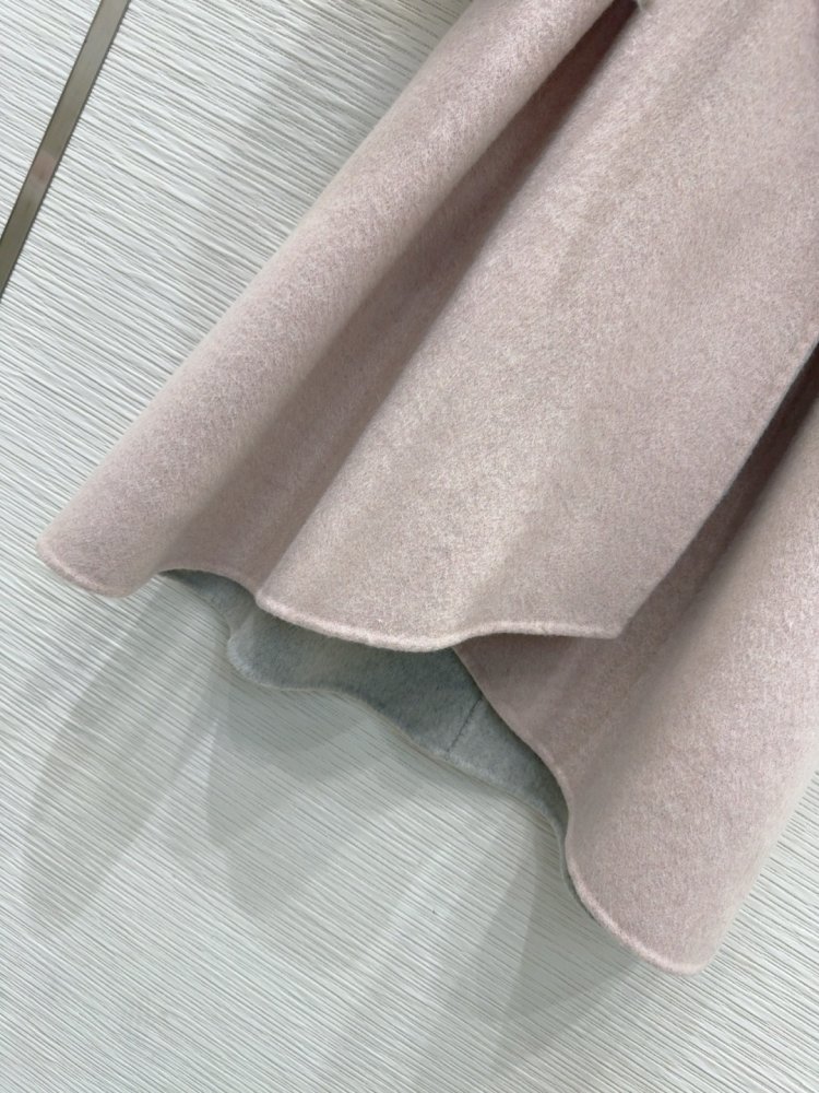 Двустороннее кашемировое пальто c лисьим мехом фото 5