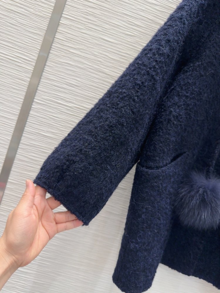 Двустороннее кашемировое пальто c лисьим мехом фото 6