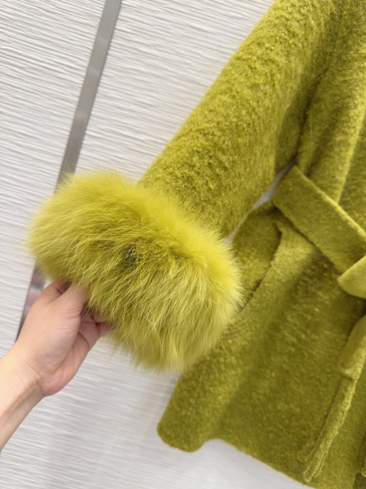 Двустороннее кашемировое пальто c лисьим мехом фото 6