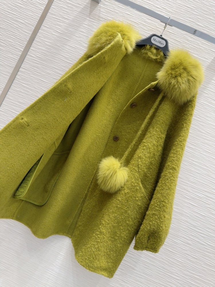 Двустороннее кашемировое пальто c лисьим мехом фото 7