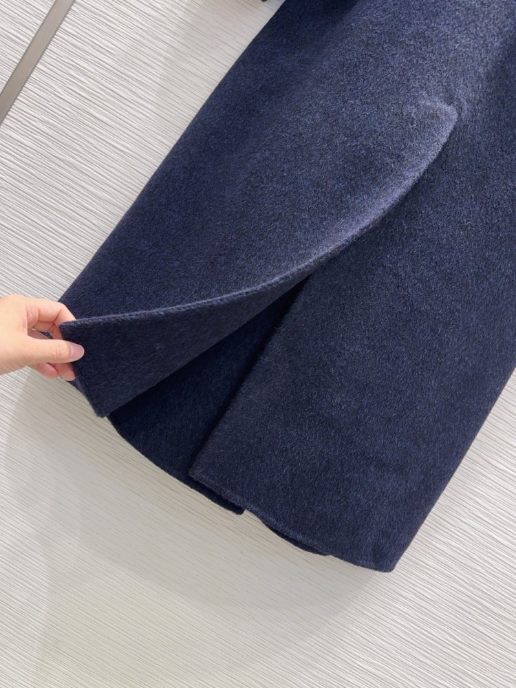 Двустороннее кашемировое пальто c лисьим мехом фото 7