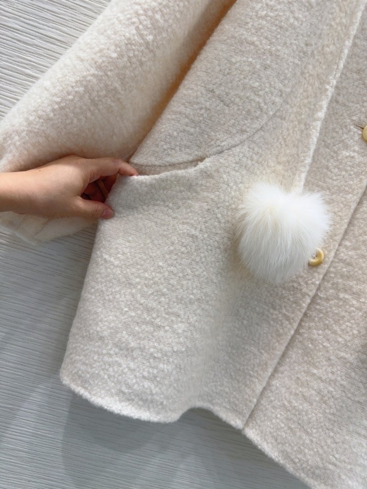 Двустороннее кашемировое пальто c лисьим мехом фото 8