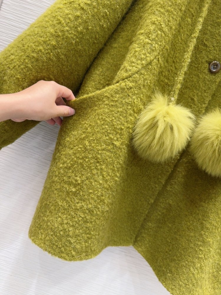 Двустороннее кашемировое пальто c лисьим мехом фото 8