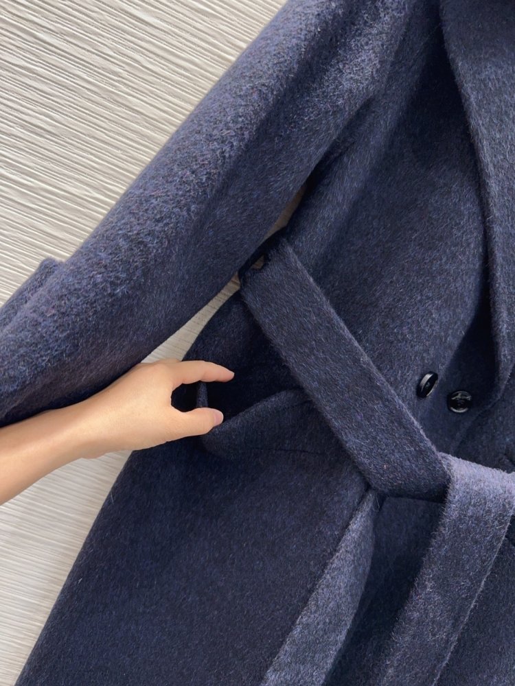 Двустороннее кашемировое пальто c лисьим мехом фото 8