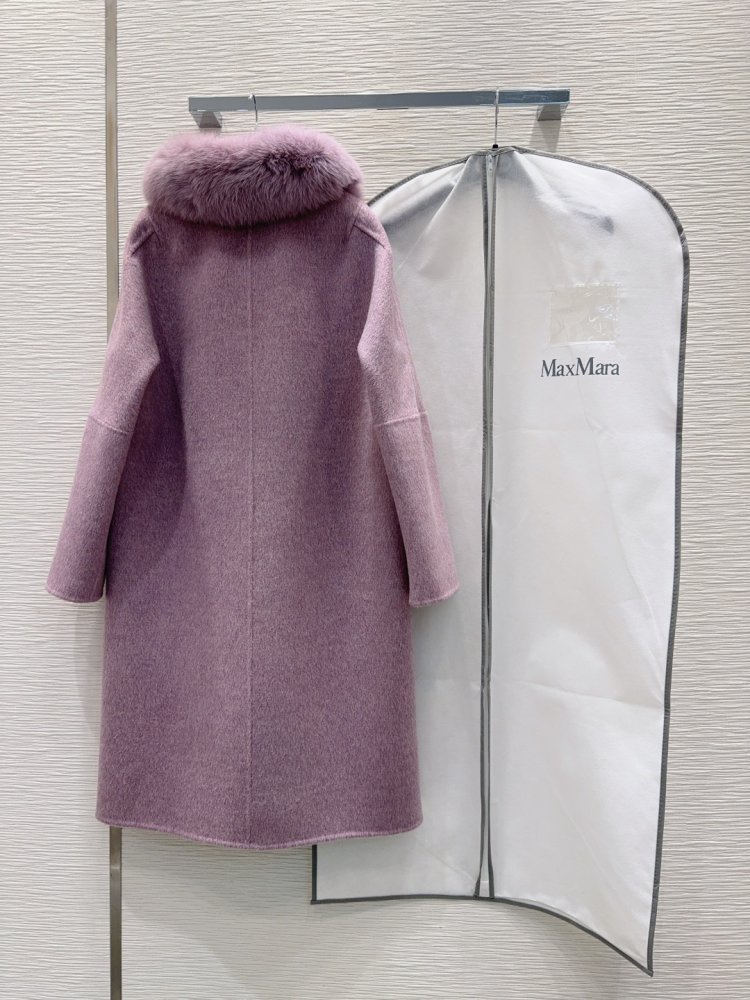 Двостороннє кашемірове пальто c лисячим хутром фото 9