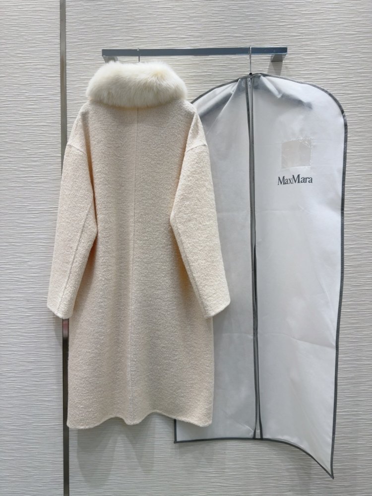 Двостороннє кашемірове пальто c лисячим хутром фото 9