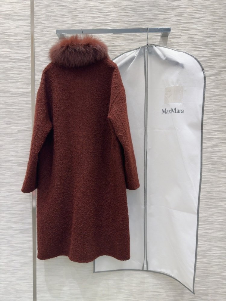 Двустороннее кашемировое пальто c лисьим мехом фото 9