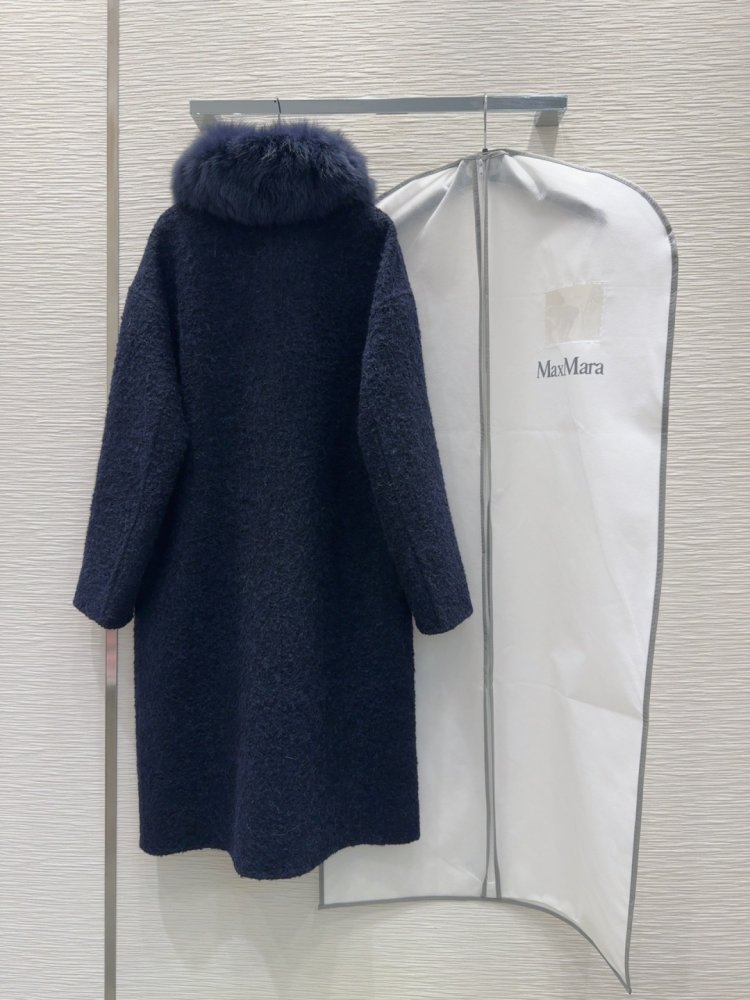 Двостороннє кашемірове пальто c лисячим хутром фото 9