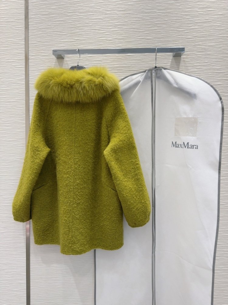 Двустороннее кашемировое пальто c лисьим мехом фото 9