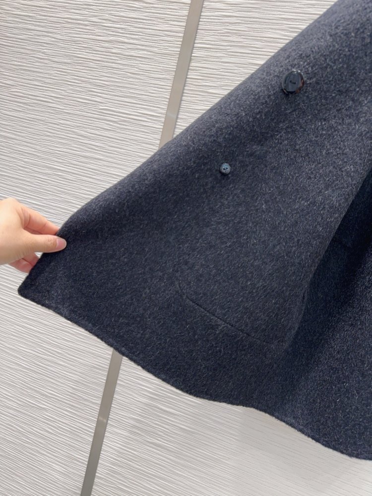 Двустороннее кашемировое пальто c мехом кролика фото 7