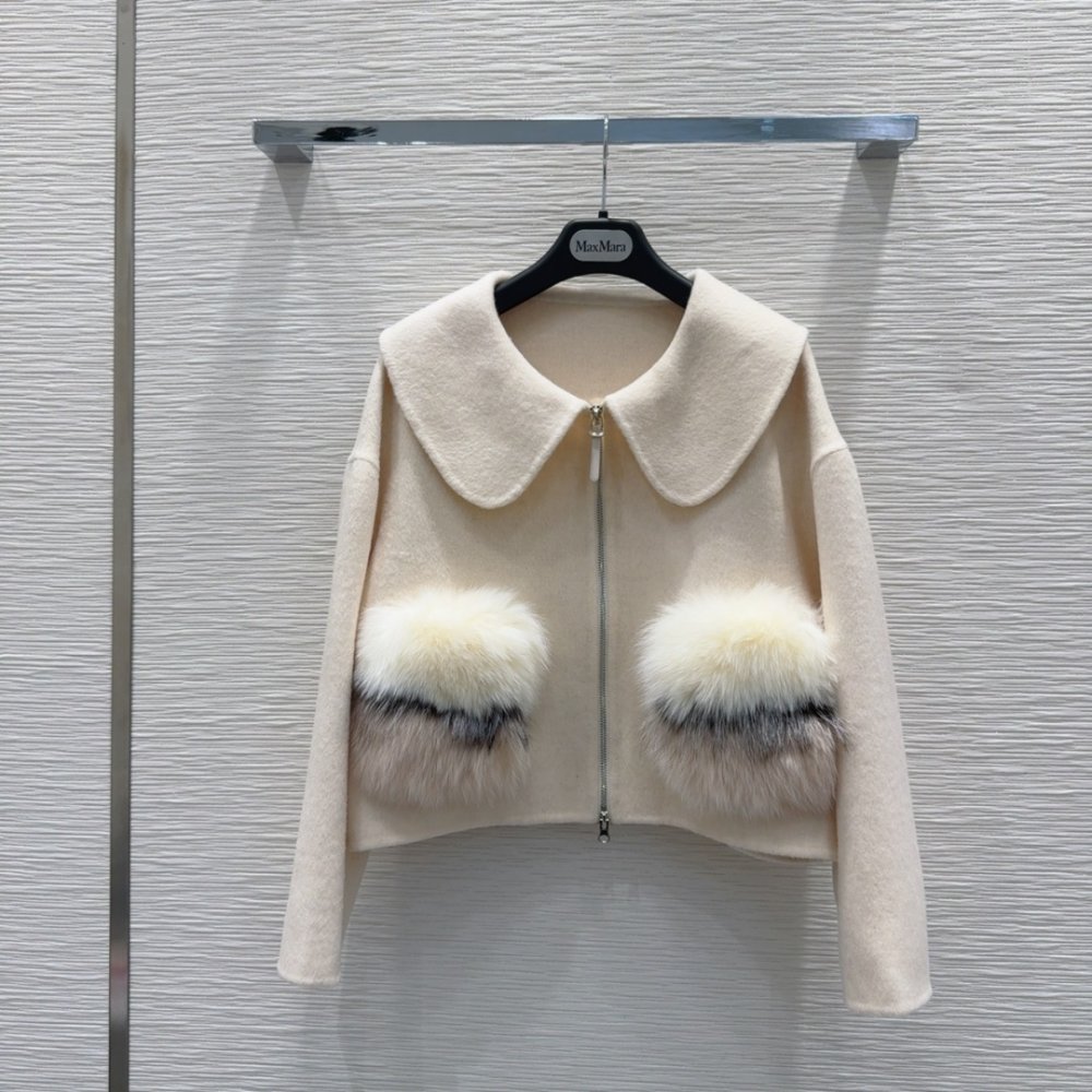 Двустороннее кашемировое пальто с лисьим мехом фото 2