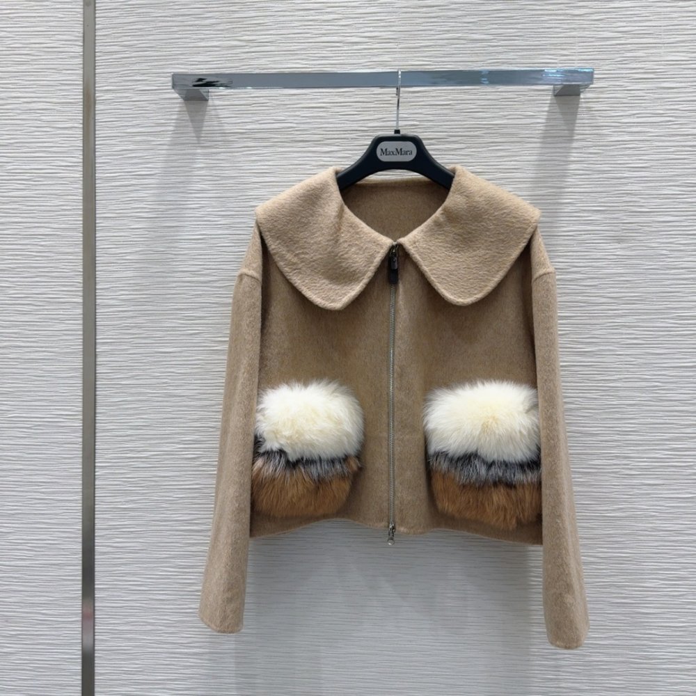 Двустороннее кашемировое пальто с лисьим мехом фото 2