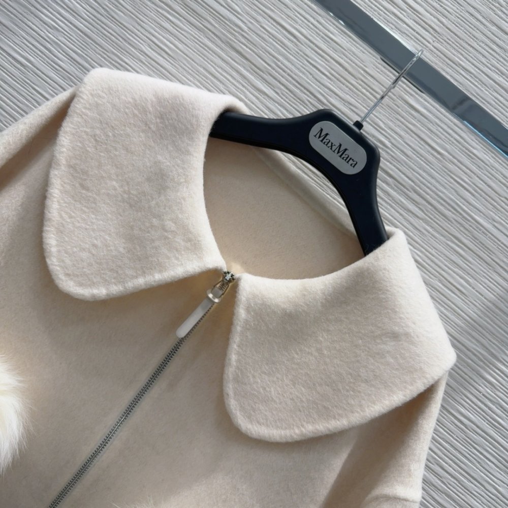 Двустороннее кашемировое пальто с лисьим мехом фото 4