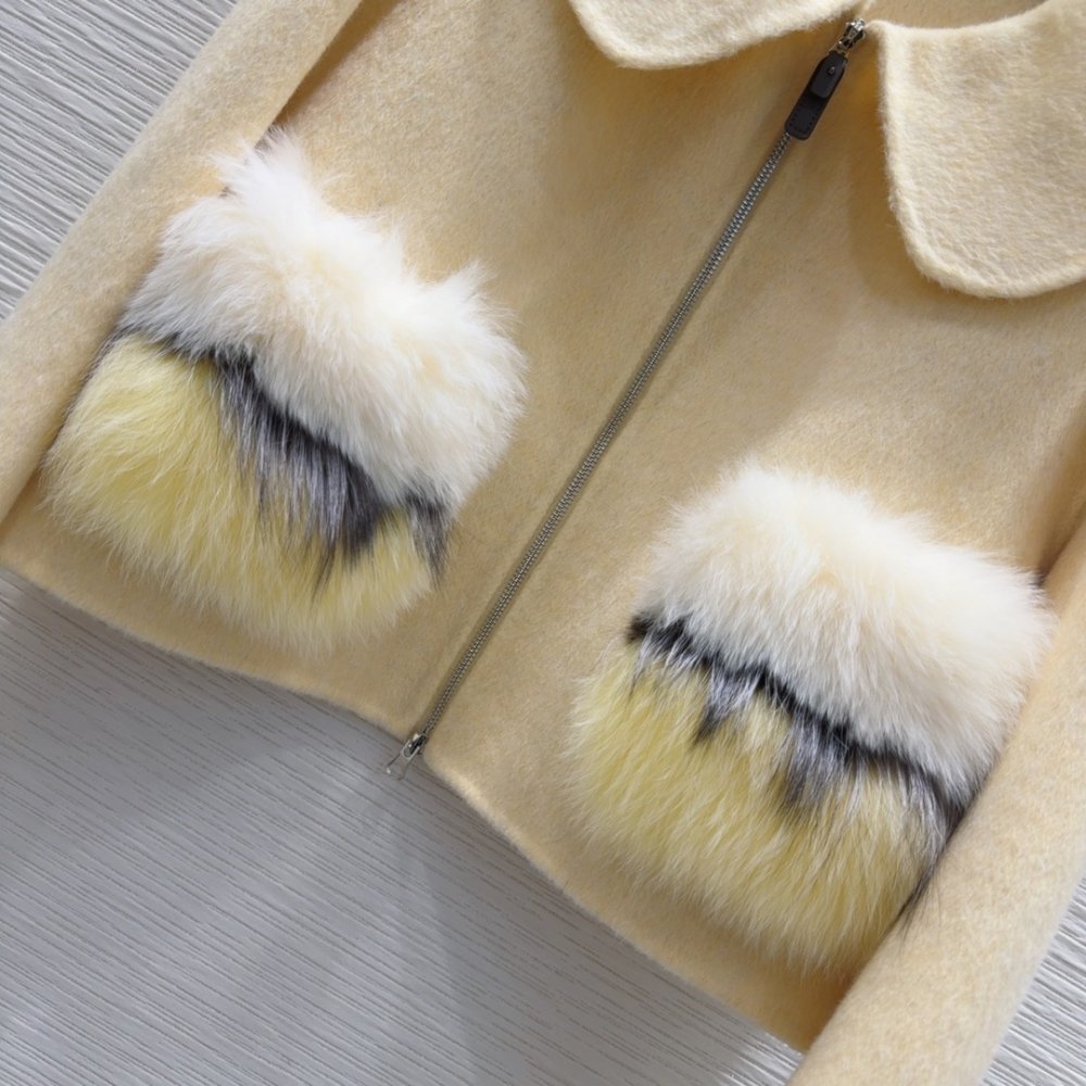 Bilateral cashmere coat from fox fur фото 5