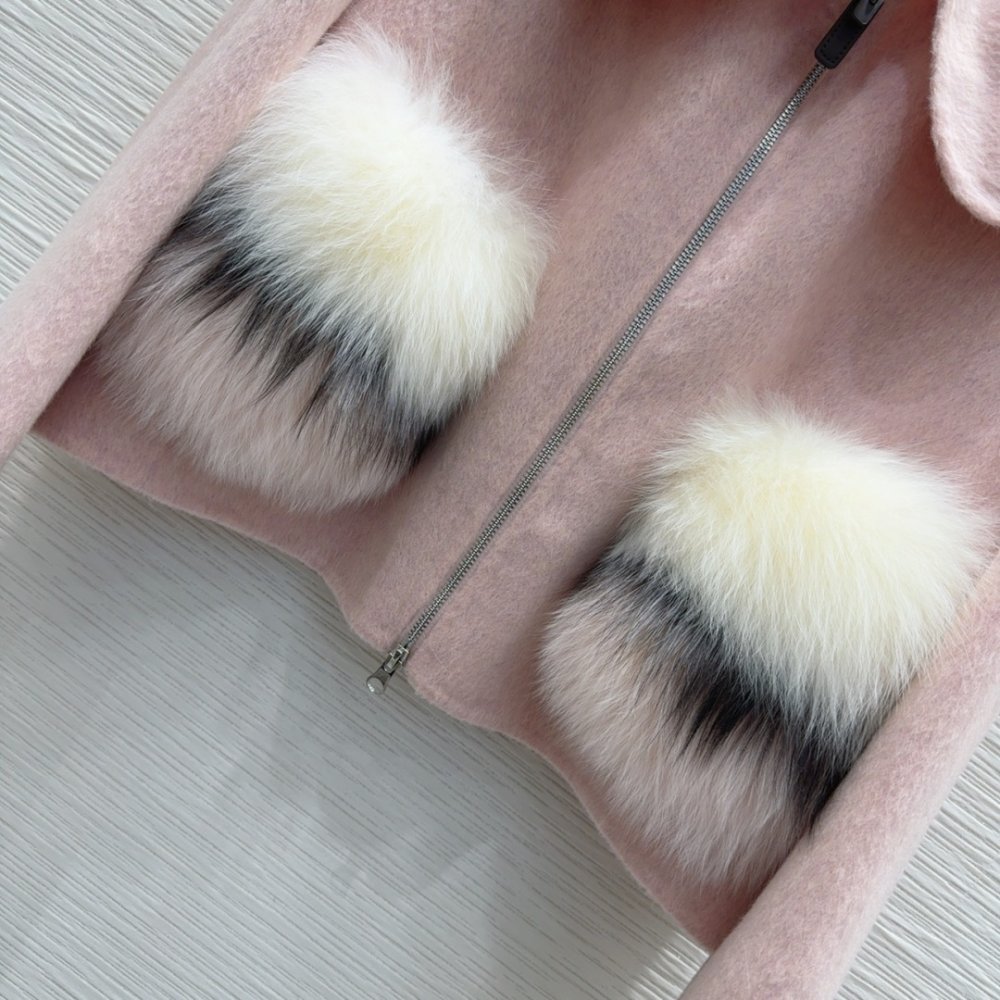 Bilateral cashmere coat from fox fur фото 5