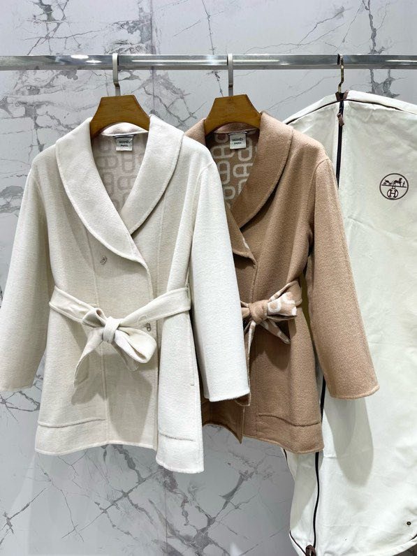 Двостороннє кашемірове пальто середньої довжини фото 3