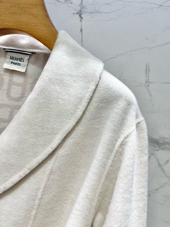 Двостороннє кашемірове пальто середньої довжини фото 4