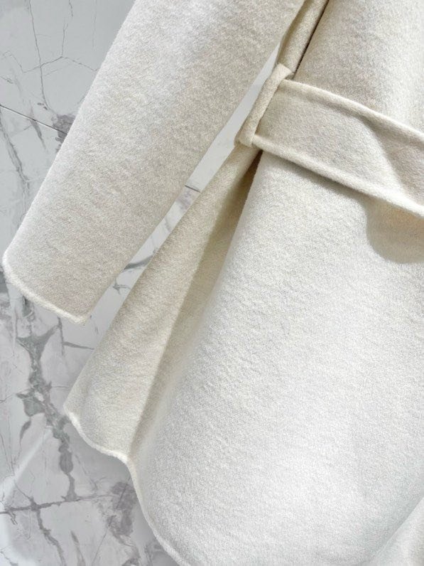 Двостороннє кашемірове пальто середньої довжини фото 8